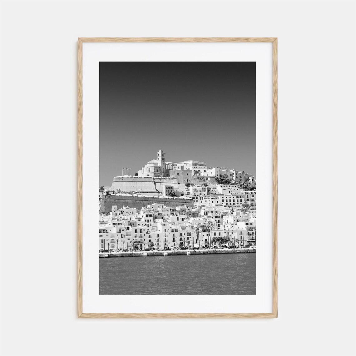 Ibiza Black And White Travel Poster Art Print