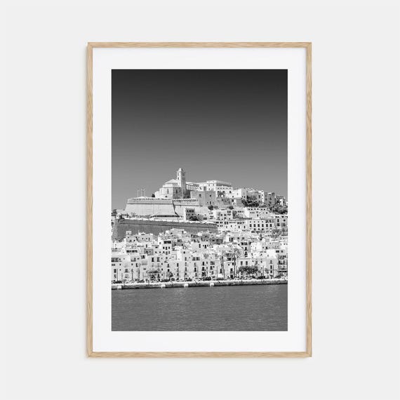 Ibiza Black And White Travel Poster Art Print