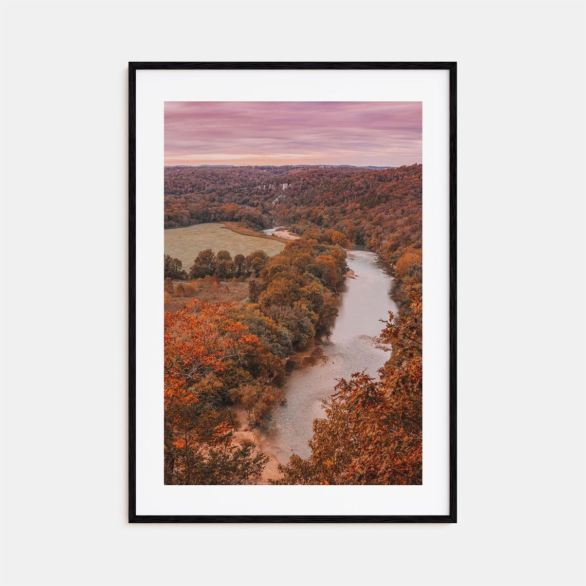 Arkansas Autumn River Valley Fall Foliage Sunset Photo Poster