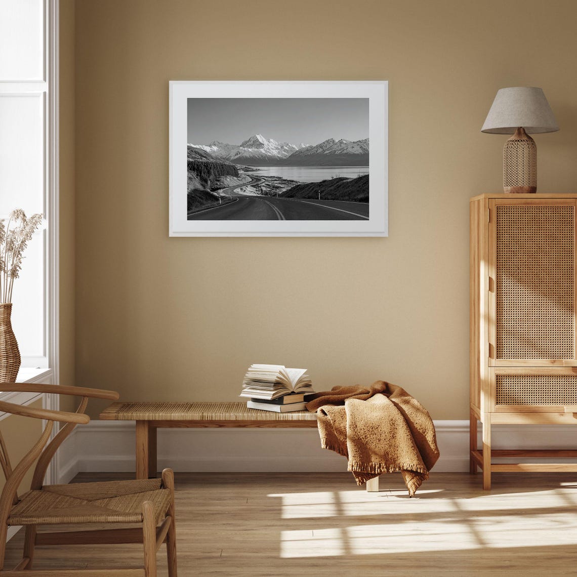 New Zealand Photo Poster Print Horizontal New Zealand Black And White Art New Zealand Wall Photography Travel Map Poster - Image 3
