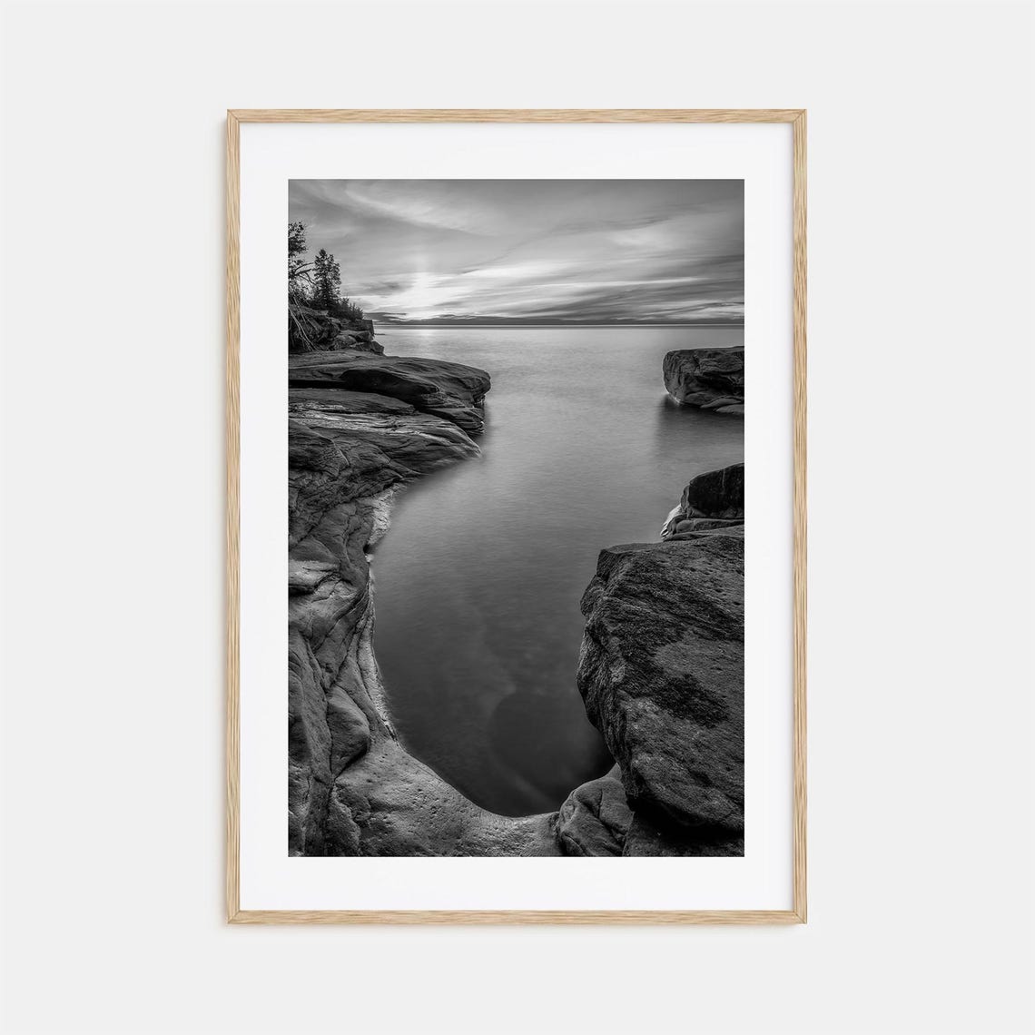 Lake Michigan Photo Poster Print No 2 Lake Michigan Black And White Wall Art Lake Michigan Photography Travel Map Poster
