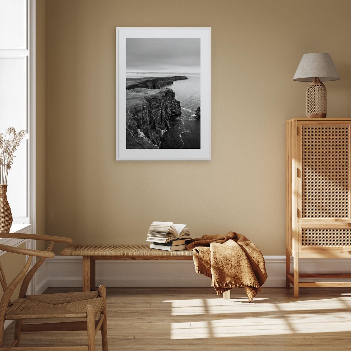 Sunset Cliffs Black and White Travel Poster - Image 3
