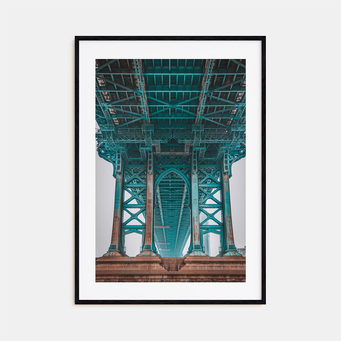 Manhattan Bridge Underside Teal Steel Structure NYC Photo Poster