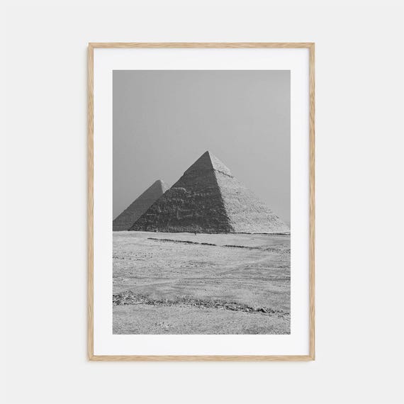 Egypt Black And White Travel Poster, Map Art Print