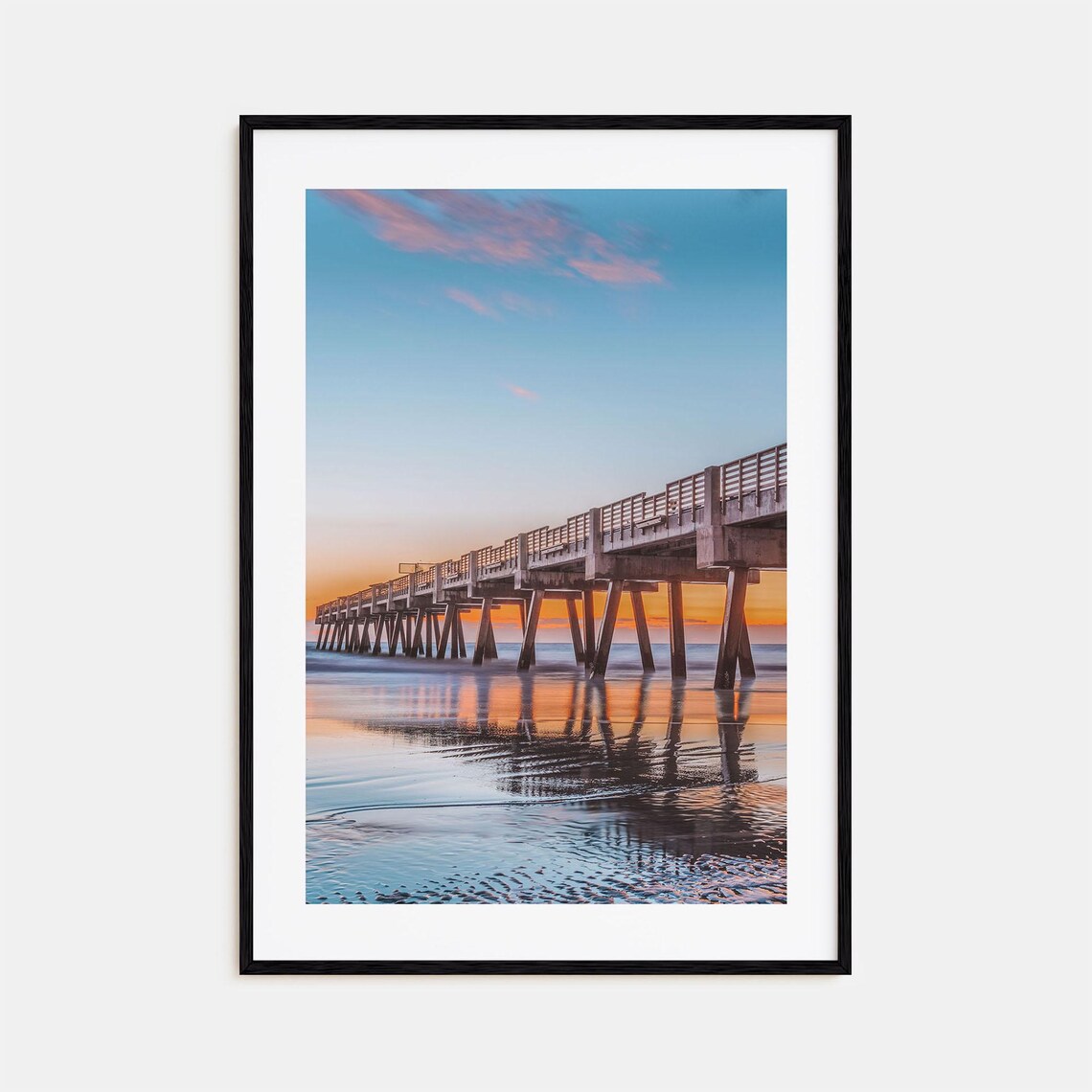 Jacksonville Beach Colorful Travel Poster, Street Map