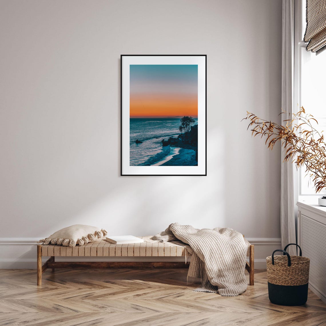 Malibu California Ocean Sunset Rocky Coastline Waves Photo Poster - Image 2