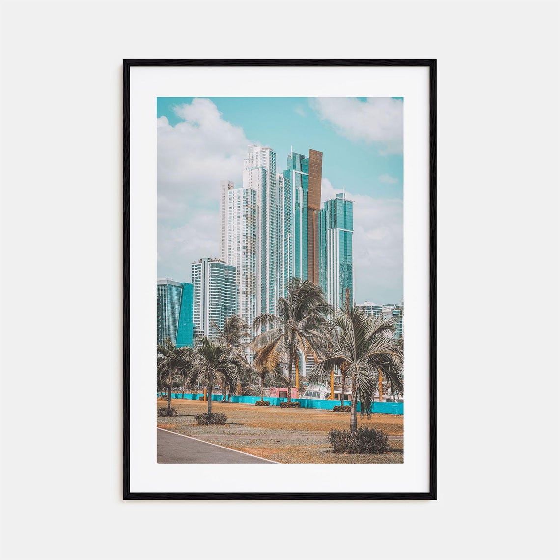Panama City Panama Modern Towers Palm Tropical Promenade Poster