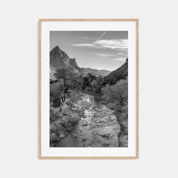 Zion National Park Watchman Peak And Virgin River View Poster