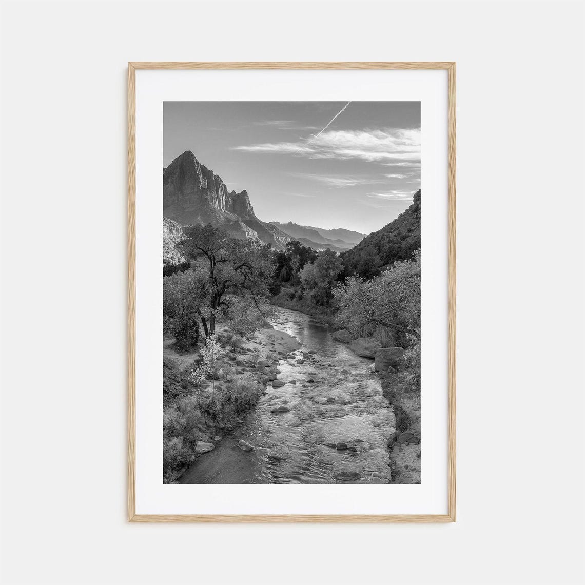 Zion National Park Watchman Peak And Virgin River View Poster