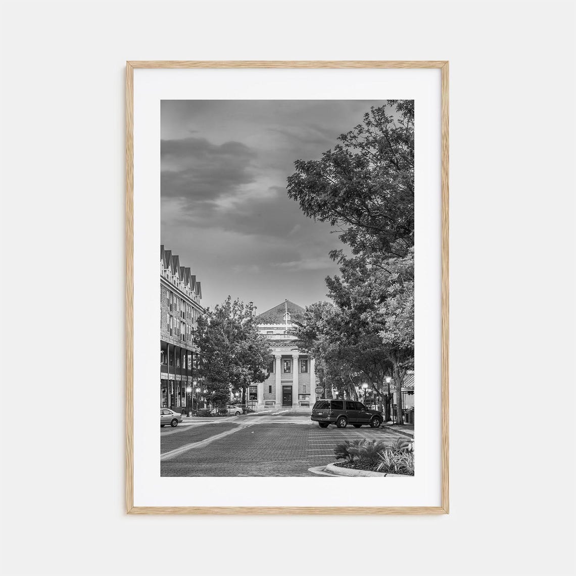 Gainesville Black And White Downtown Street Courthouse Poster