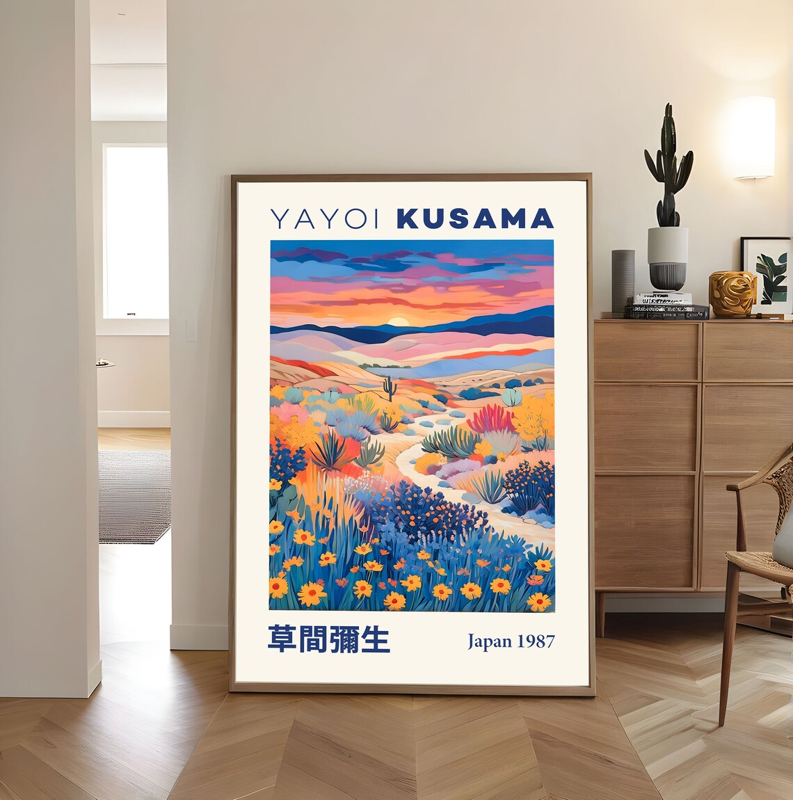 Yayoi Kusama Western Desert Sunset Cactus Wildflower Japan 1987 Poster - Image 5