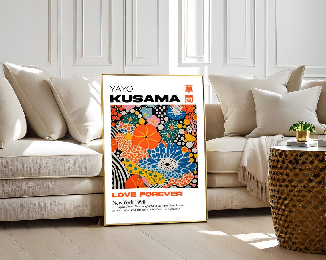 Yayoi Kusama Love Forever New York 1998 Psychedelic Floral Poster - Image 5