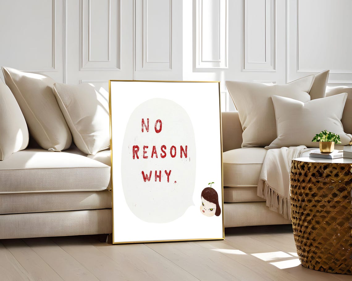 Yoshitomo Nara No Reason Why 1995 Yoshitomo Nara No Reason Why Rebellious Sprout Modern Art Individuality Humor Irony Minimalist - Image 2