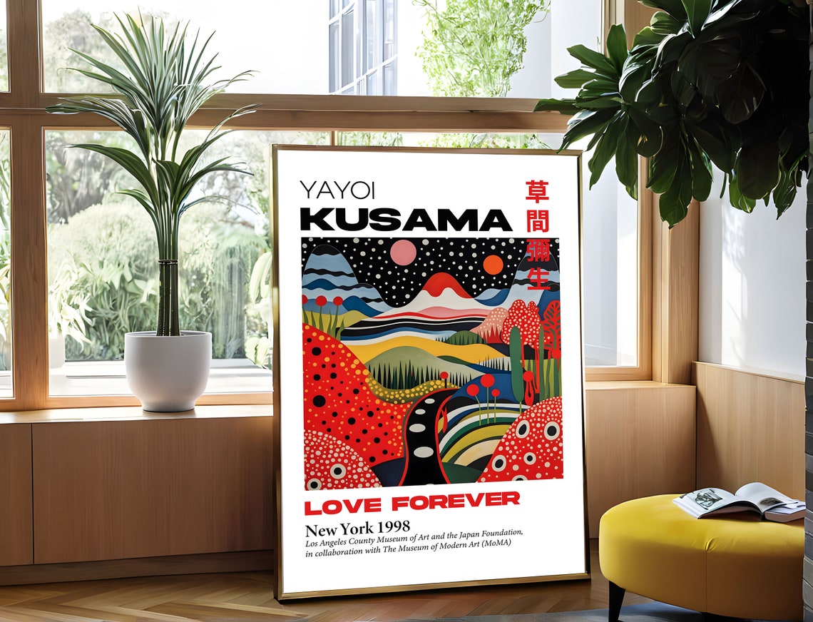 Yayoi Kusama Love Forever New York 1998 Night Mountain Poster - Image 5