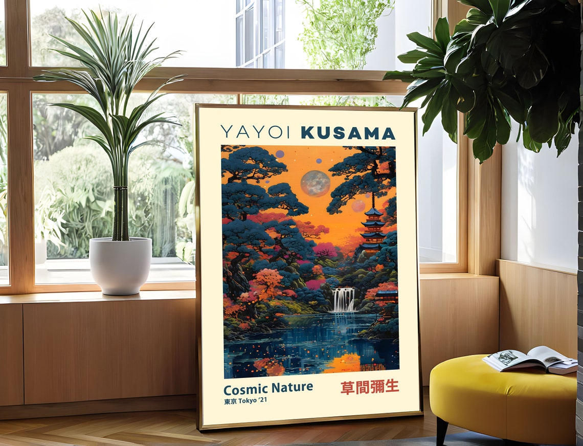 Yayoi Kusama Cosmic Nature Pagoda Waterfall Tokyo 2021 Poster - Image 4