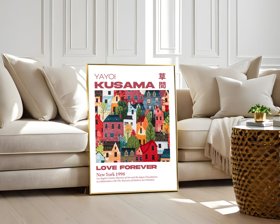 Yayoi Kusama Love Forever New York 1998 Village Houses Poster - Image 2