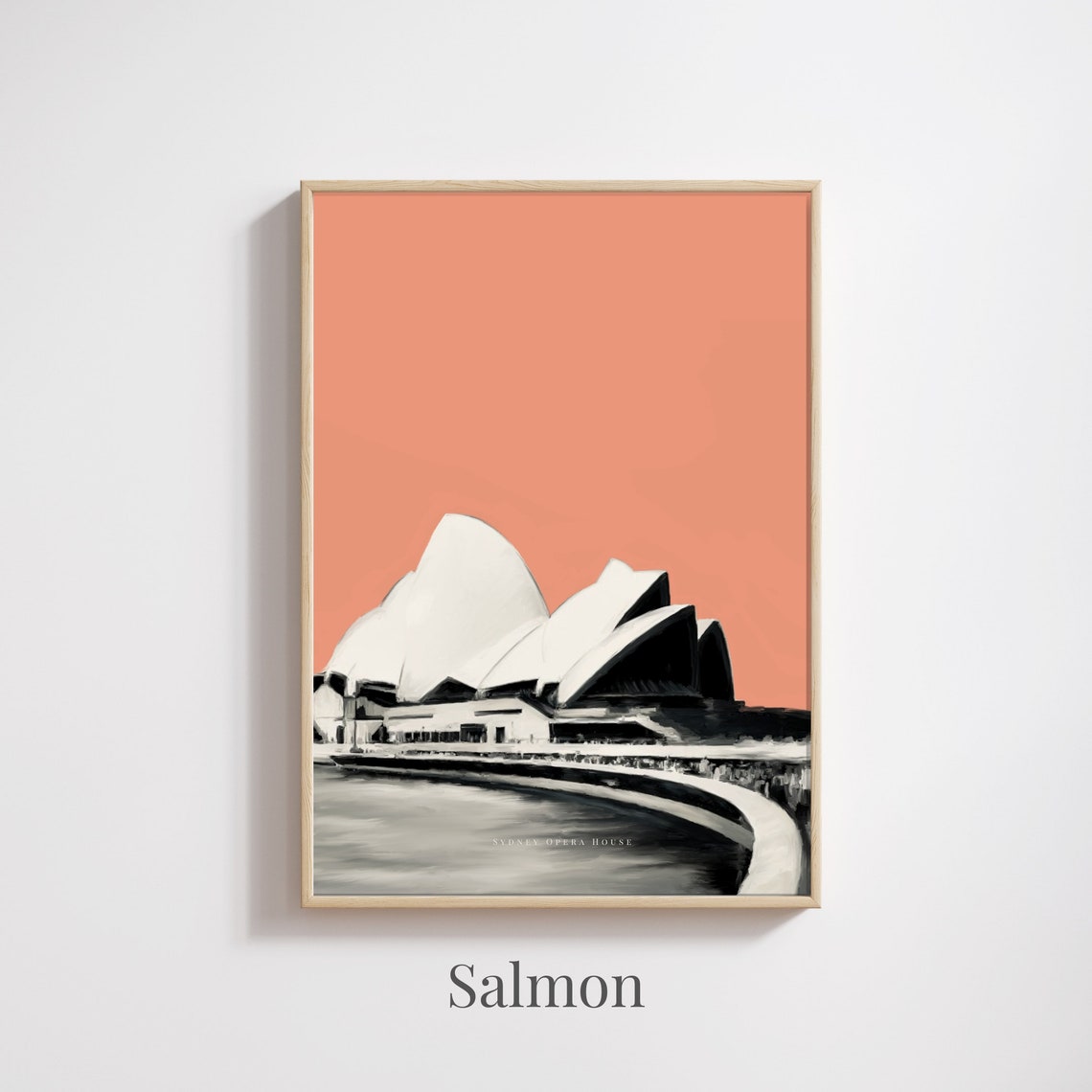 Sydney Opera House Monochrome Art With Custom Background Poster - Image 2