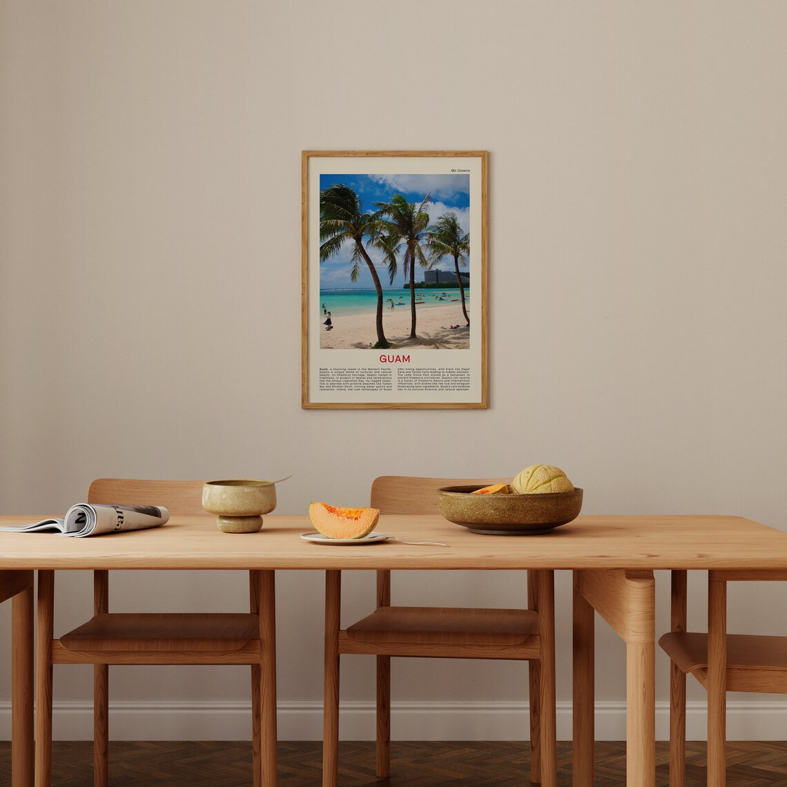 Guam Tropical Palm Beach Turquoise Water Film Photo Travel Poster - Image 4