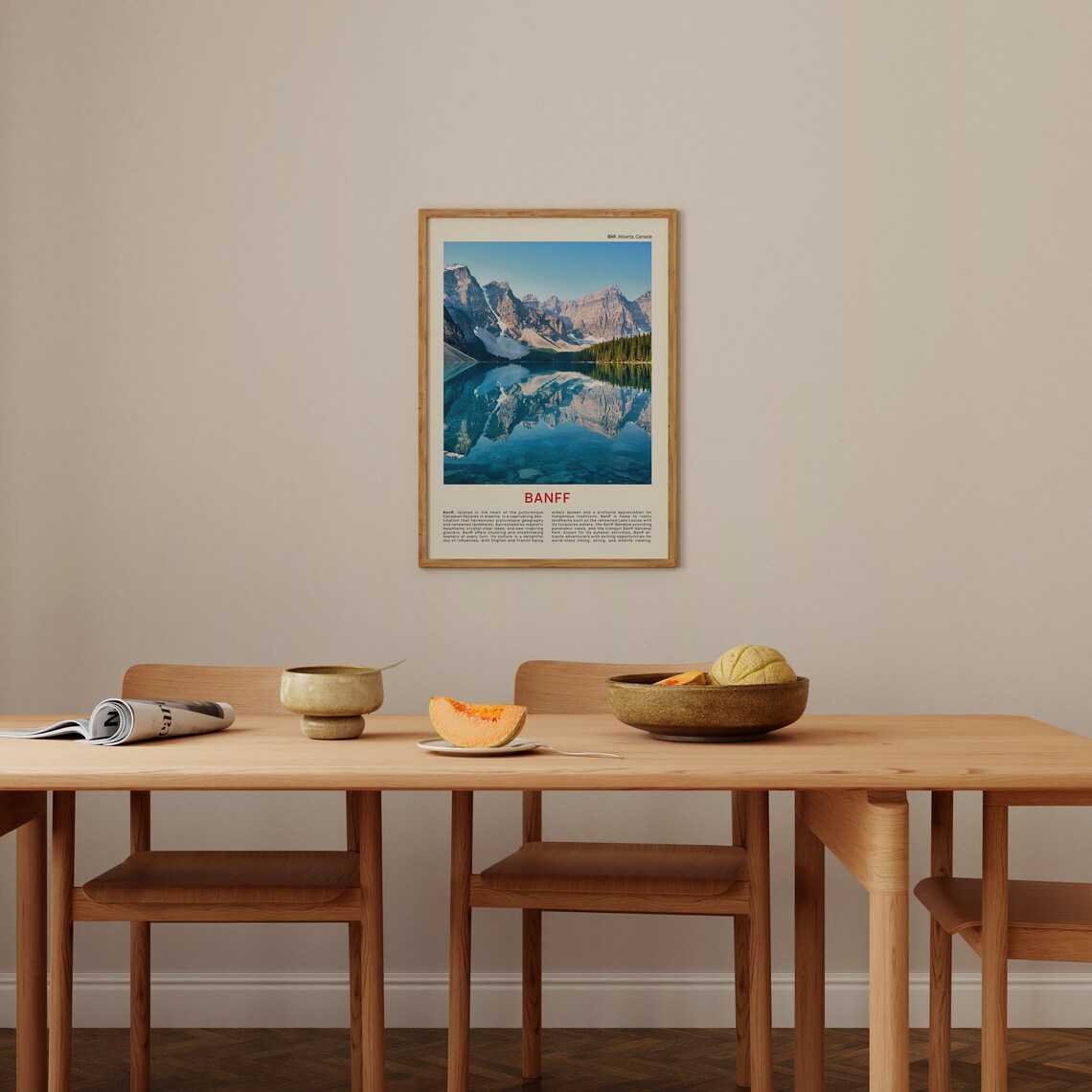 Banff Moraine Lake Rocky Mountain Peak Reflection Photo Poster - Image 3