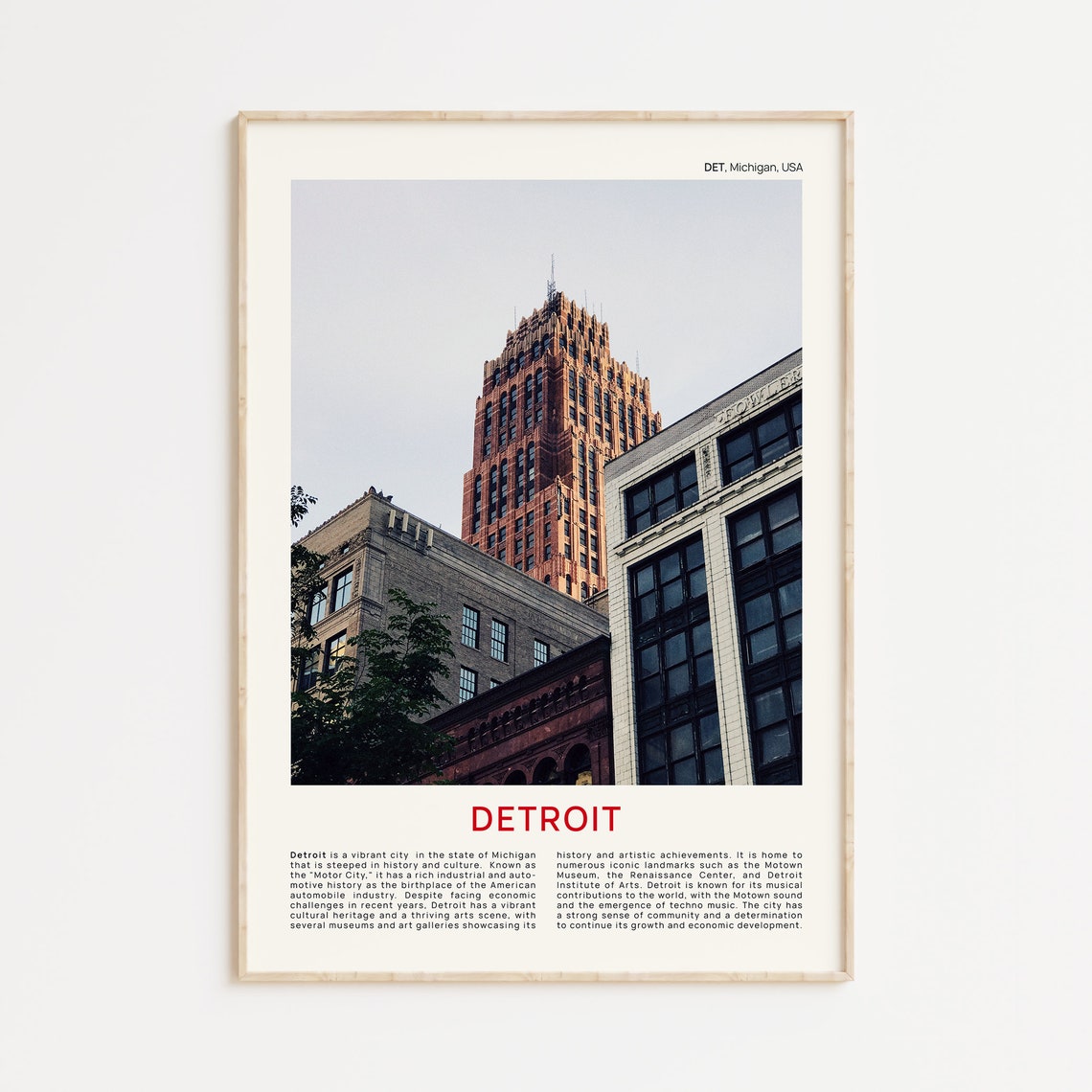 Detroit Print Film Photo Detroit Wall Art Detroit Poster Detroit Photo Detroit Poster Print Michigan Wall Decor Usa United States Art