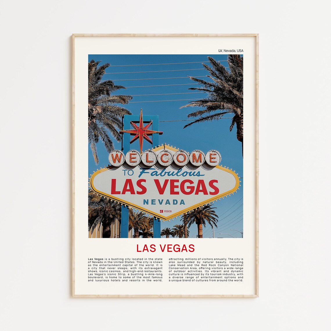 Las Vegas Nevada Welcome Sign Palms Film Photo Travel Poster