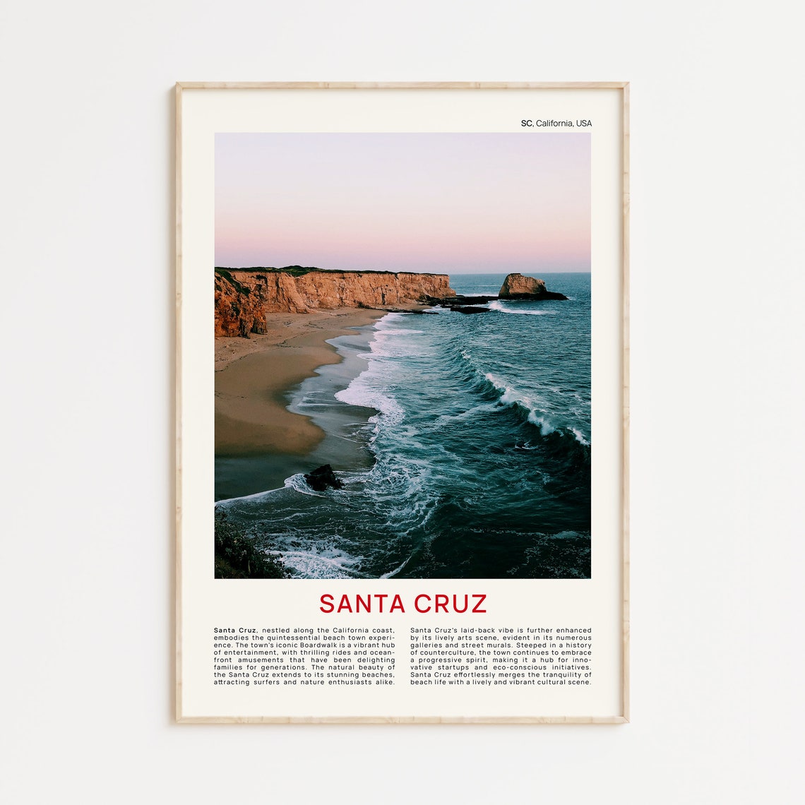 Santa Cruz Print Film Photo Santa Cruz Wall Art Santa Cruz Poster Santa Cruz Photo Santa Cruz Poster Print California Wall Decor Usa