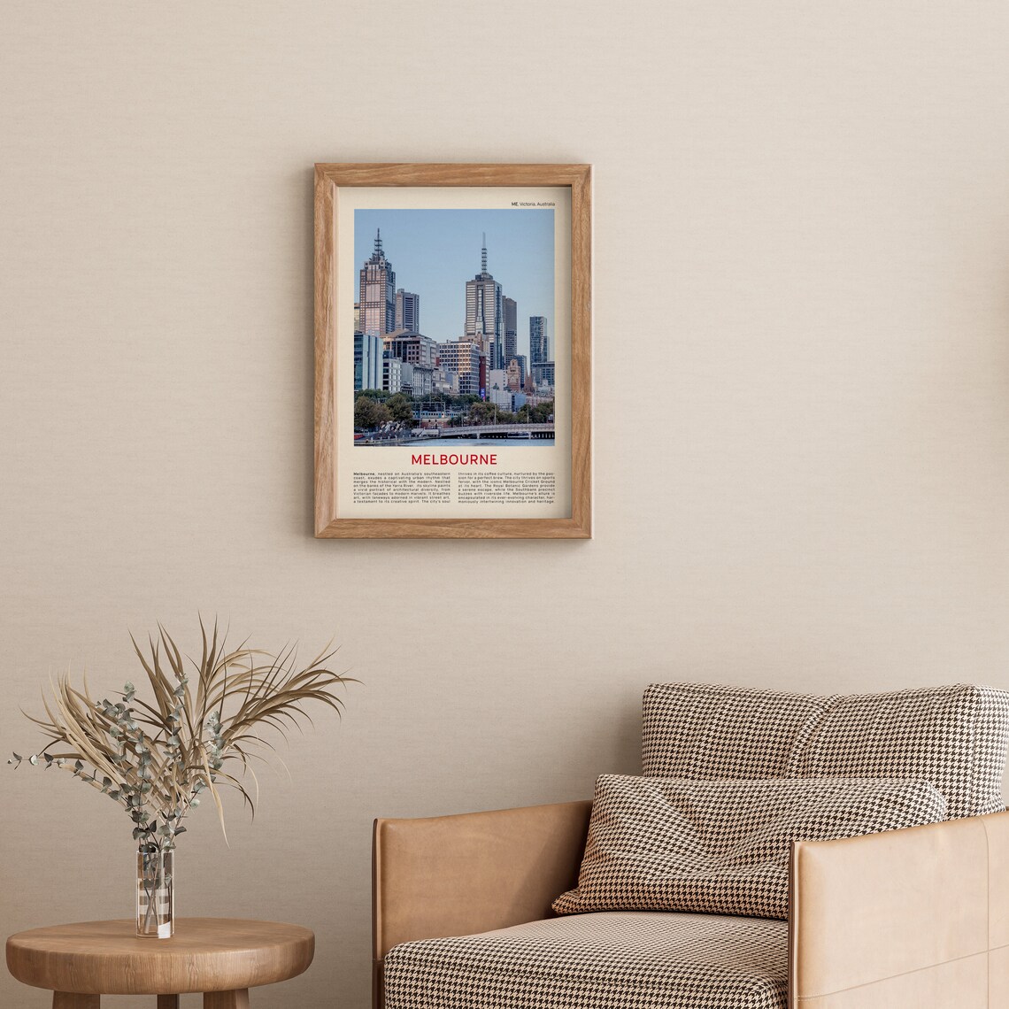 Melbourne City Skyline Along The Yarra River Australia Travel Poster - Image 3