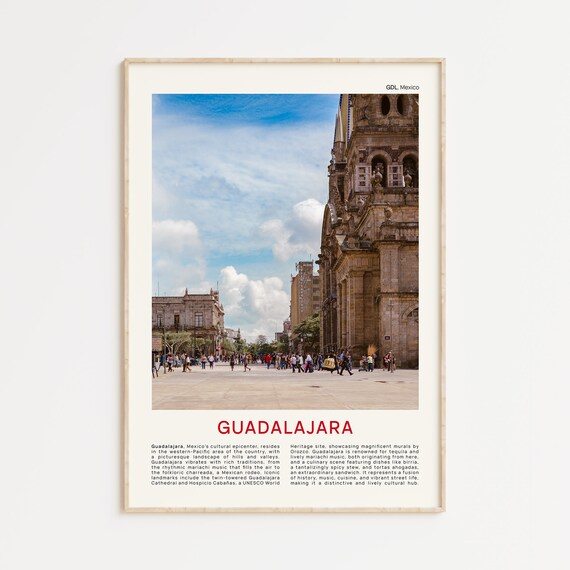 Guadalajara Mexico Cathedral Plaza Street Scene Photo Poster