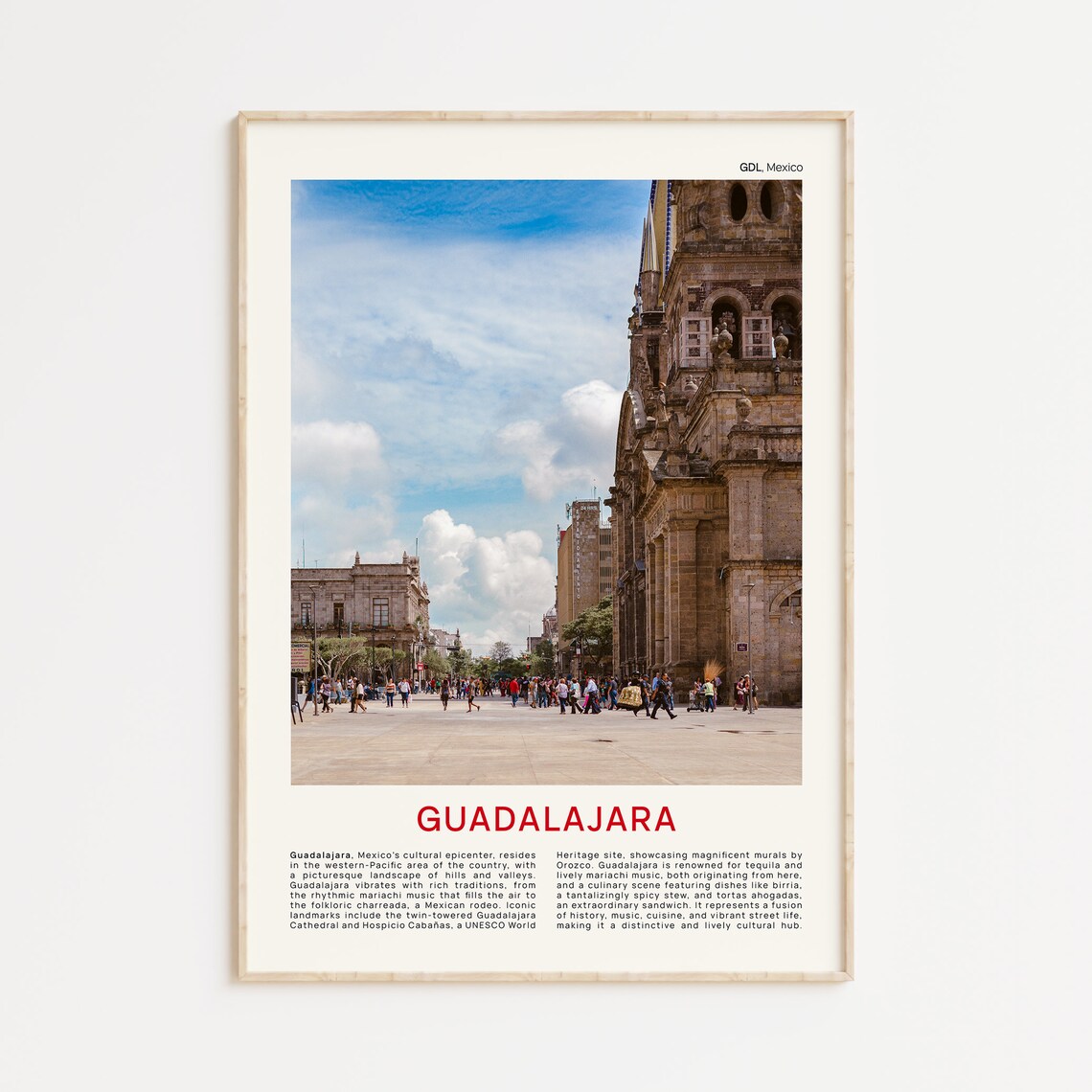 Guadalajara Mexico Cathedral Plaza Street Scene Photo Poster