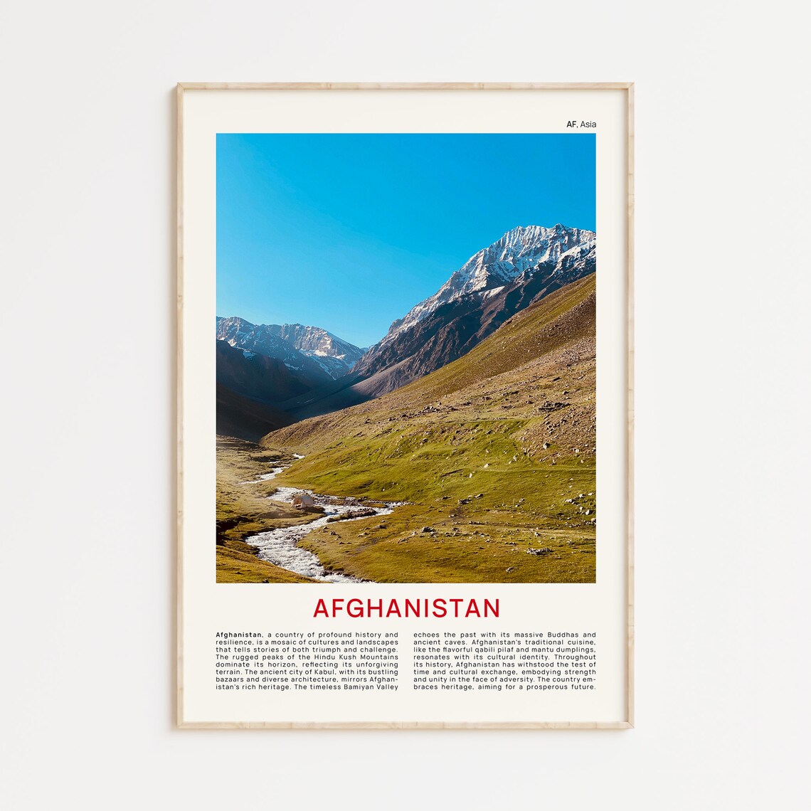 Afghanistan Hindu Kush Mountain Valley Asia Landscape Poster
