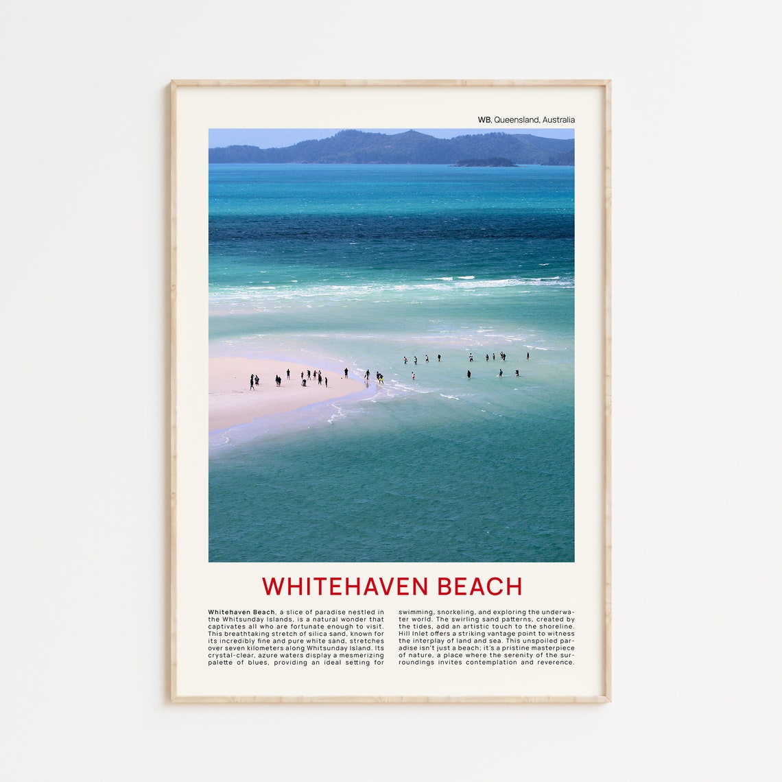 Whitehaven Beach Whitsunday Islands Queensland Aerial Poster