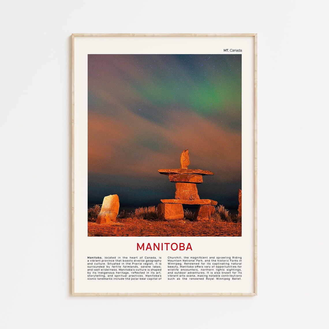 Manitoba Travel Poster, Canada Wall Decor