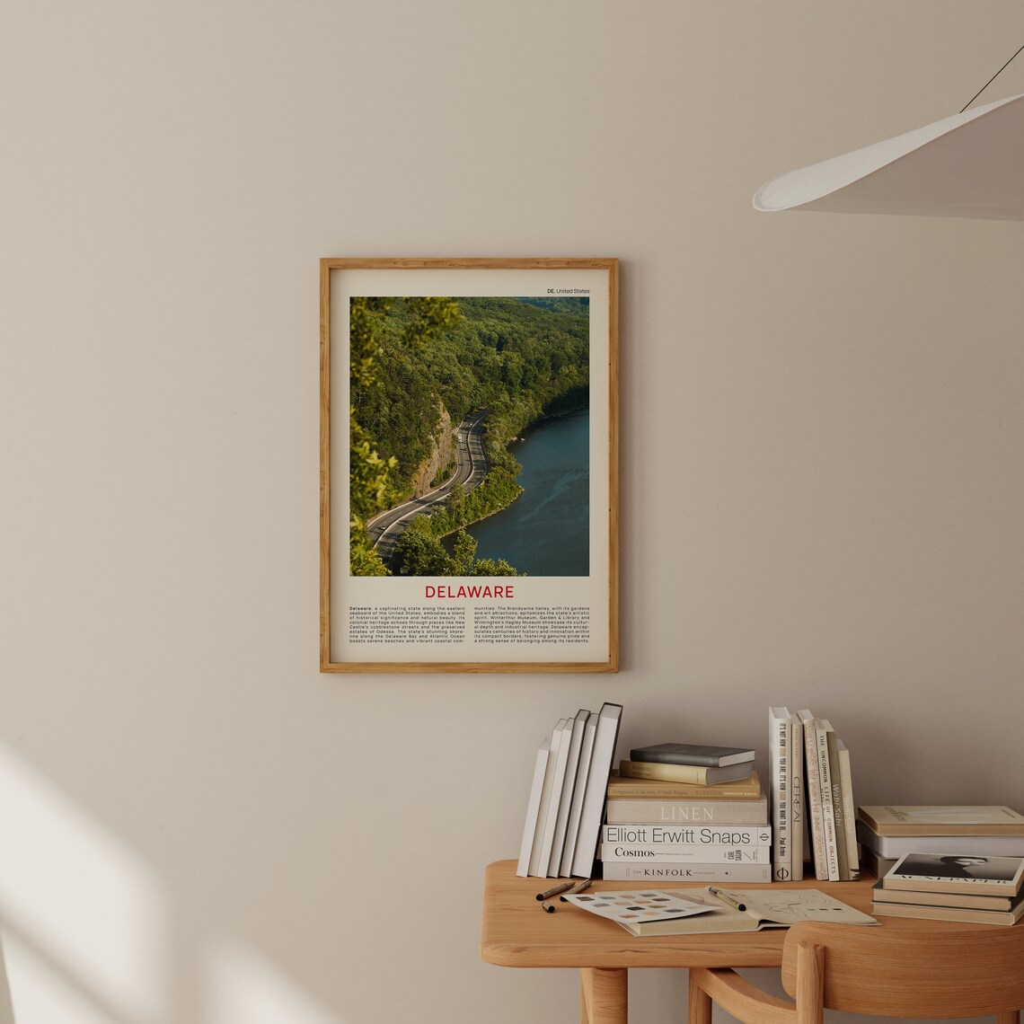 Minimalist Delaware Travel Photo Poster Featuring a Forest River Road - Image 2