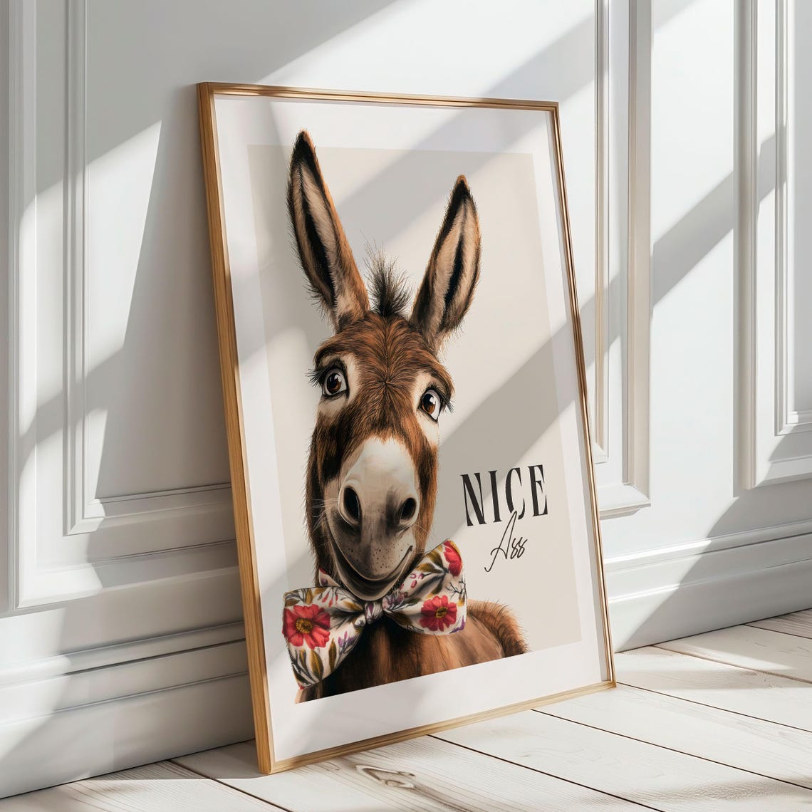 Nice Ass Donkey With a Floral Bow Tie Cheeky Funny Bathroom Poster - Image 6