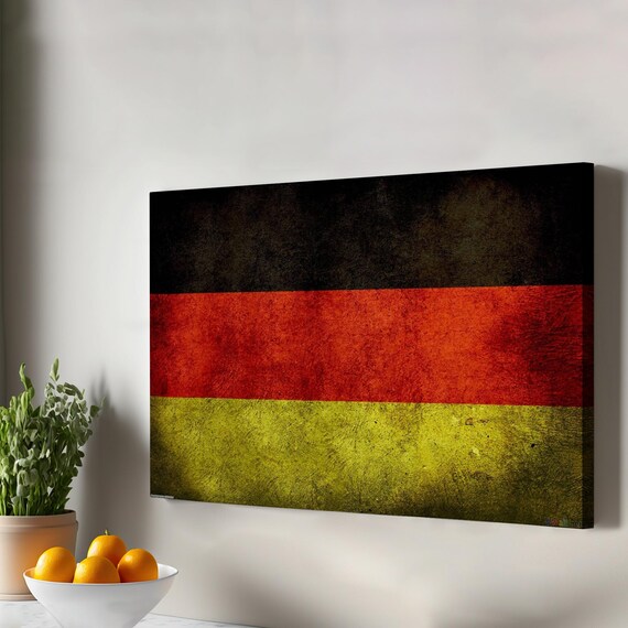 German Flag Rustic Travel Poster, Home And Office Decor
