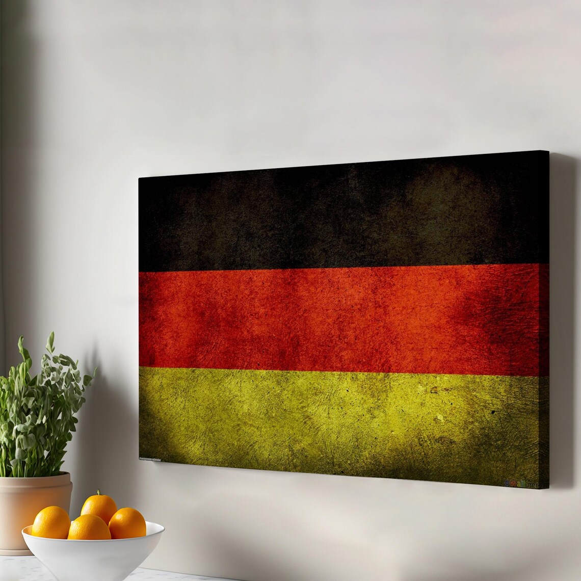 German Flag Rustic Travel Poster, Home And Office Decor