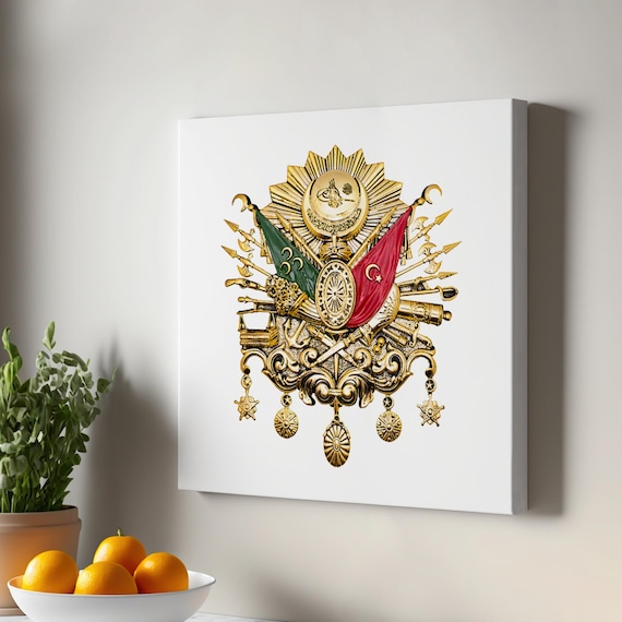 Ottoman Empire Coat of Arms Golden Emblem Heritage Canvas Poster