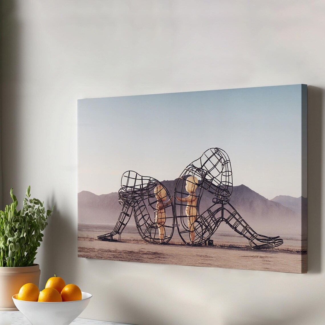 Alexander Milov Love Sculpture Desert Inner Child Reunion Poster