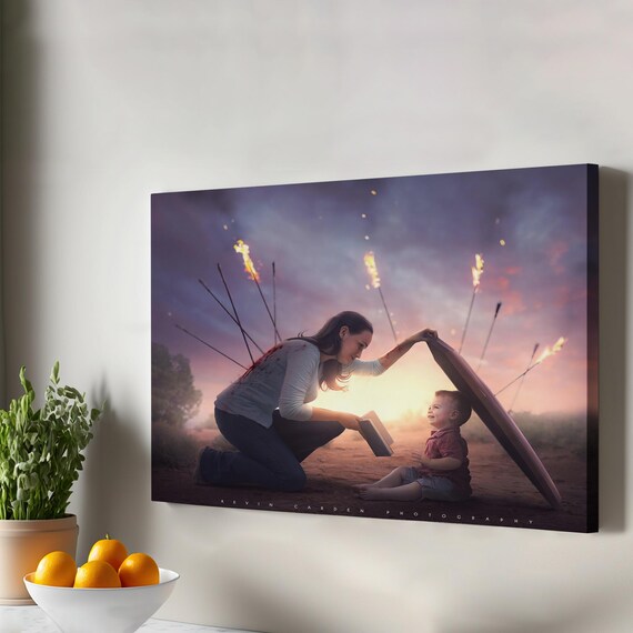 Mother Shielding Child From Fire Kevin Carden Art Photography Poster
