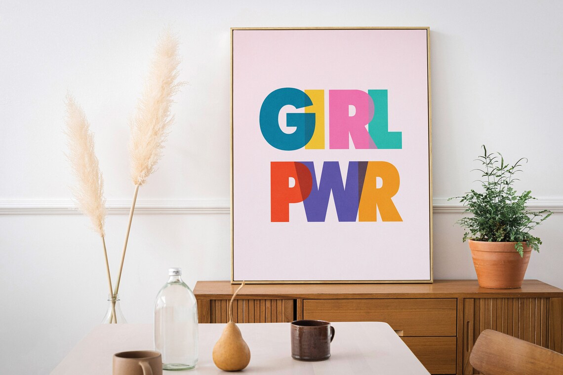 Girl Power Empowerment Poster With Bold Colorful Block Letter Design - Image 3