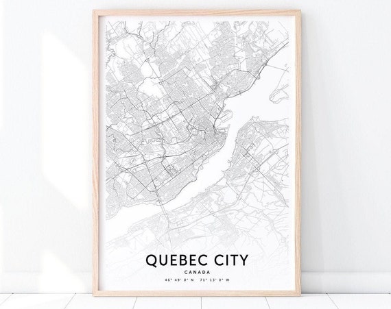 City Map Print Canada Poster Street Black And White Modern Wall Art Office Decor