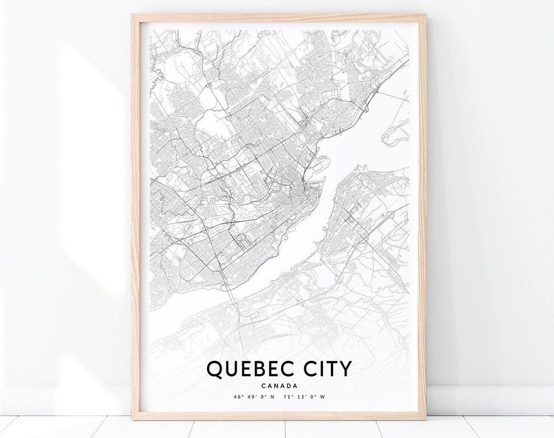 City Map Print Canada Poster Street Black And White Modern Wall Art Office Decor