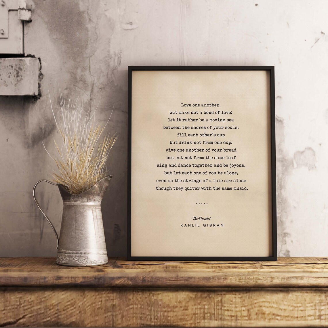 Kahlil Gibran The Prophet Love One Another Marriage Quote Poster - Image 3