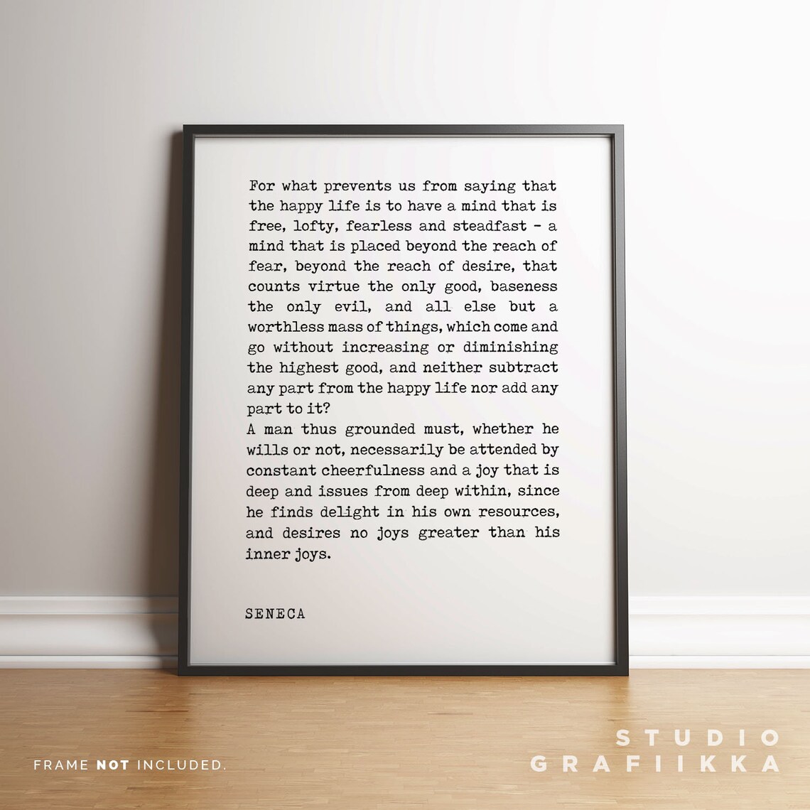 Seneca Inner Joy Free Steadfast Mind Stoic Philosophy Quote Print - Image 3