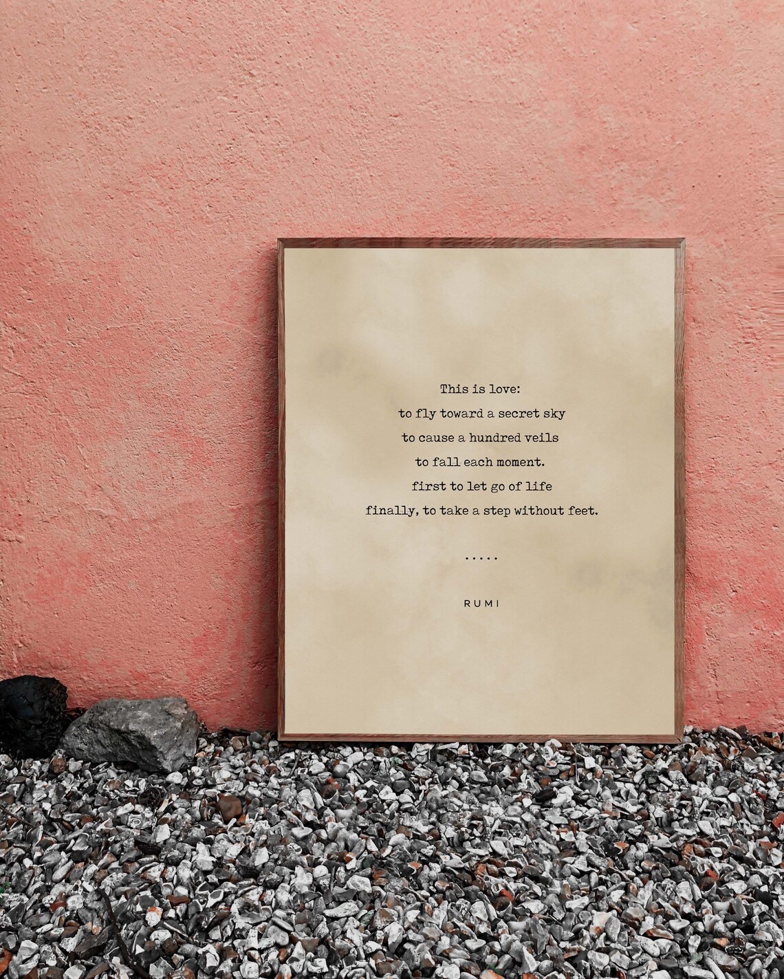 Rumi This Is Love Fly Toward a Secret Sky Typewriter Quote Poster - Image 2