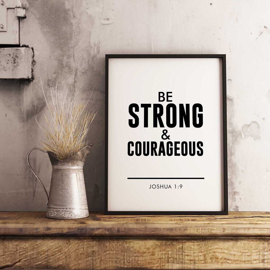 Be Strong Courageous Joshua 1:9, Bible Verse Print - Image 2