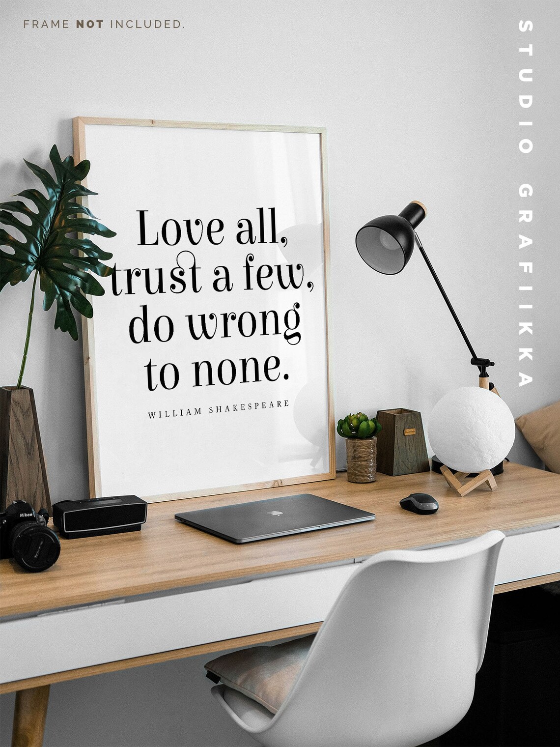 William Shakespeare Love All Trust a Few Elegant Serif Poster - Image 2