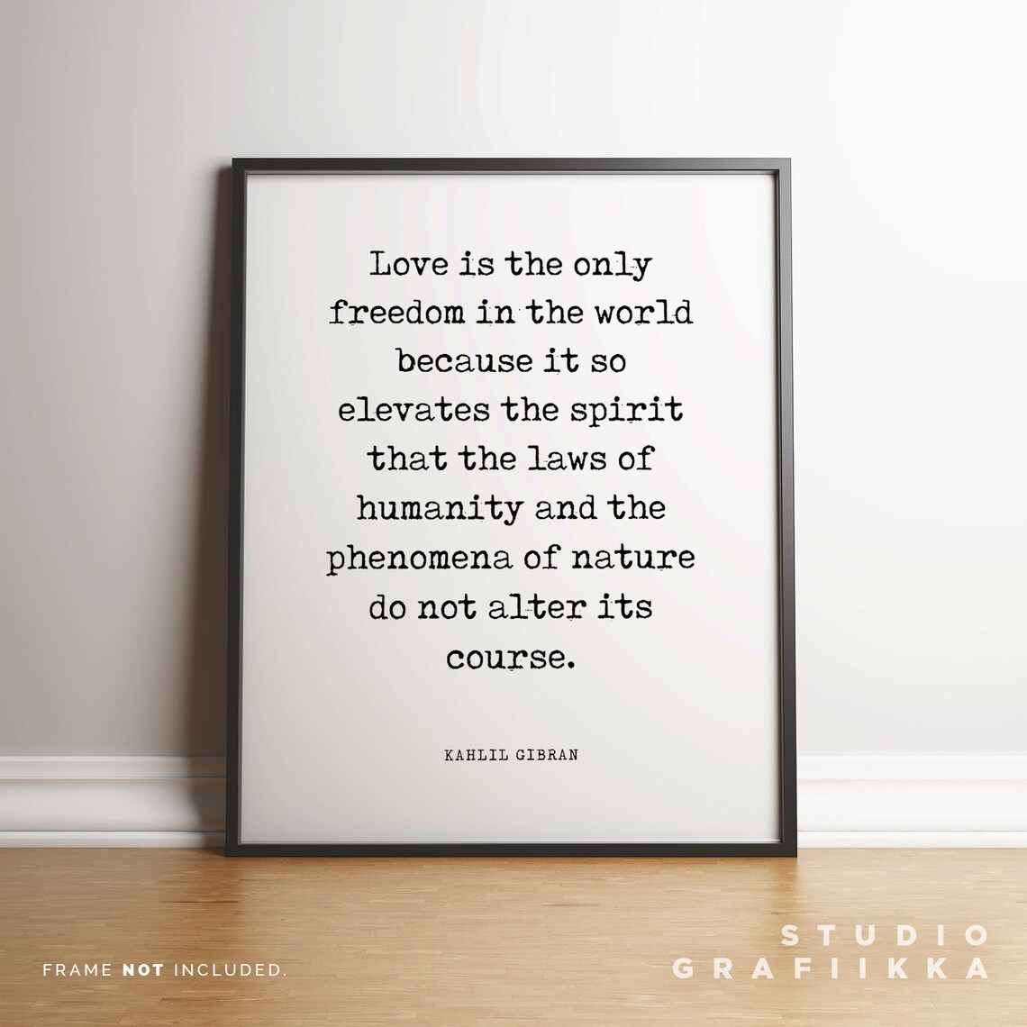 Kahlil Gibran Love Is the Only Freedom Typewriter Quote Poster - Image 2
