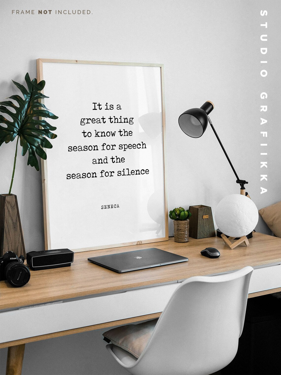 Seneca Season for Speech and Silence Stoic Literary Wisdom Quote Print - Image 3