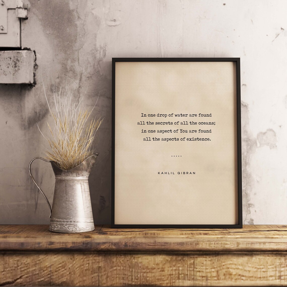 Kahlil Gibran One Drop of Water Oceans Wisdom Quote Art Poster - Image 3